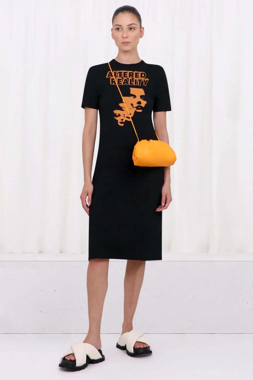 Raf Simons Altered Reality Dress US XL Womens Black Graphic $750